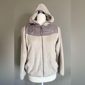 The North Face Cream Fleece Fuzzy Hooded Jacket